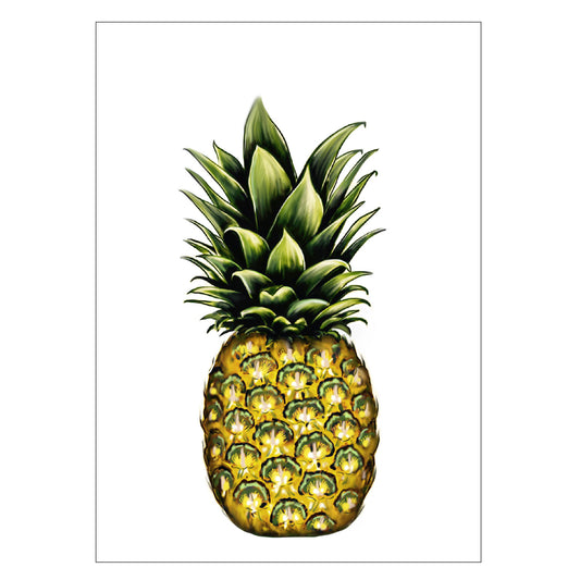 |weiss |Grusskarte Ananas |exotische Frucht