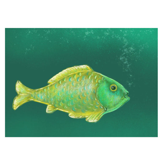 |grün |Grußkarte Fisch |Karte Fisch |Meerestier