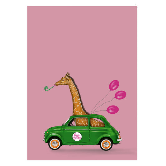 |pink |Grusskarte Happy Birthday |Karte Giraffe