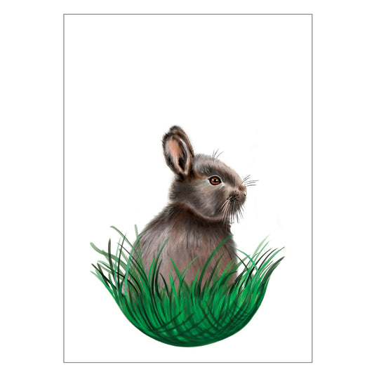 |weiss |Grusskarte Osternest |Karte Kaninchen