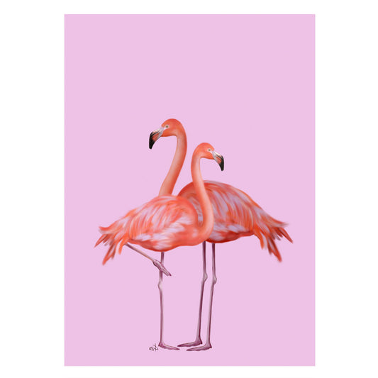 |pink |Grusskarte Flamingos |Karte Vogel