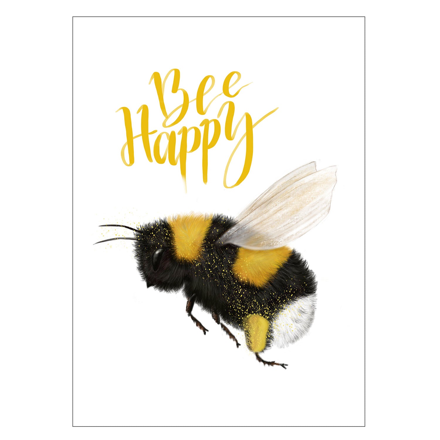 |weiss |Grußkarte Hummel Bee Happy |Karte Biene Be Happy