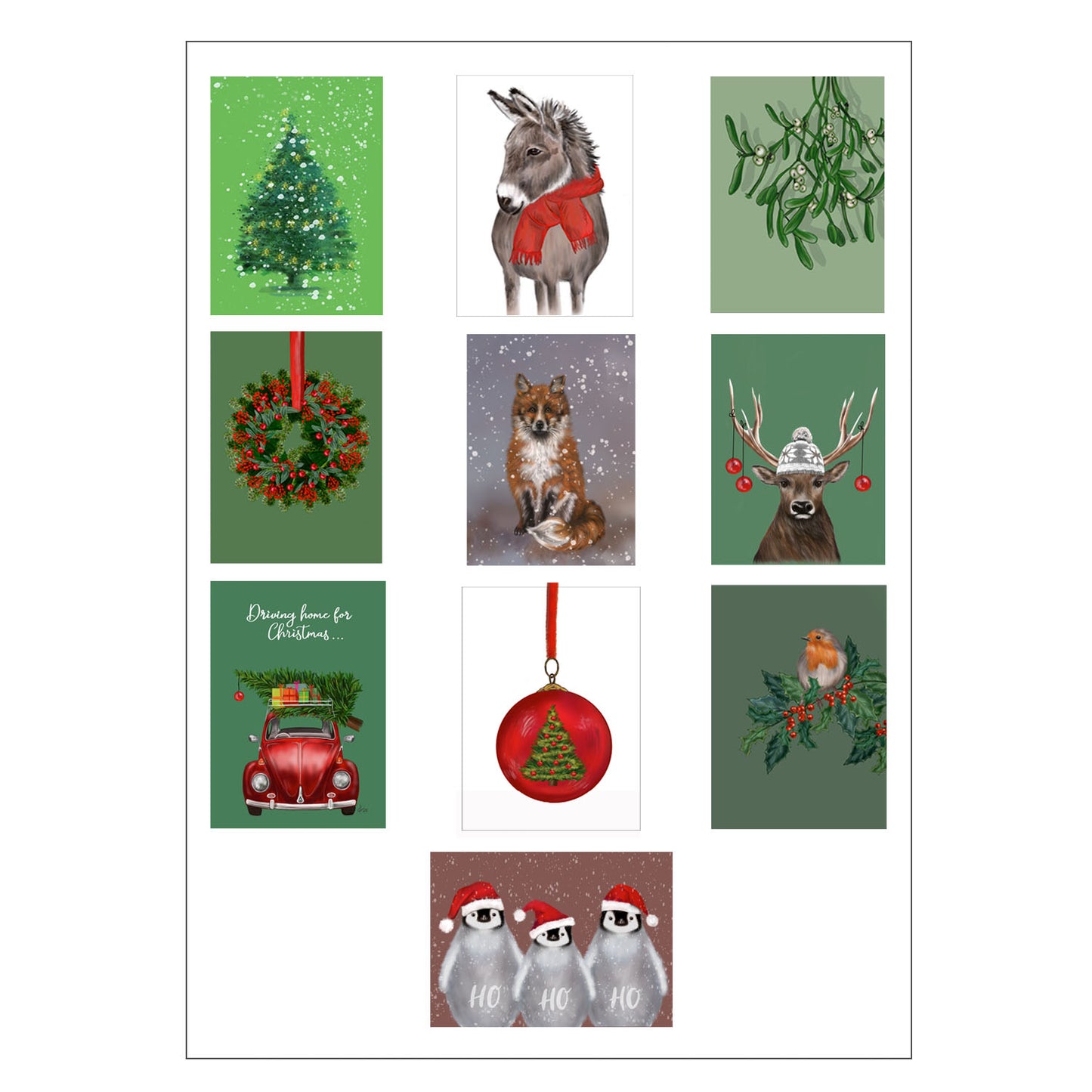 Karten Set Weihnachten  gross