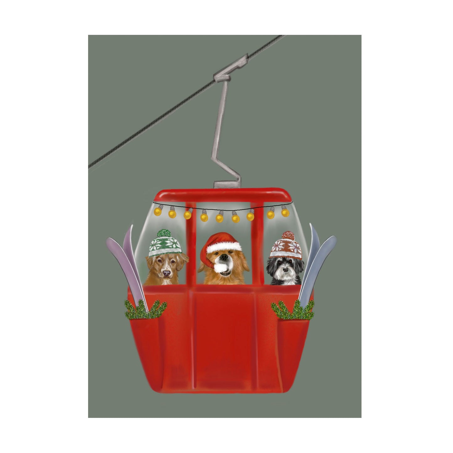 Weihnachtskarte  Wintergondel