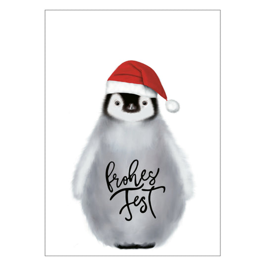 |weiss |Weihnachtskarte Pinguin Frohes Fest