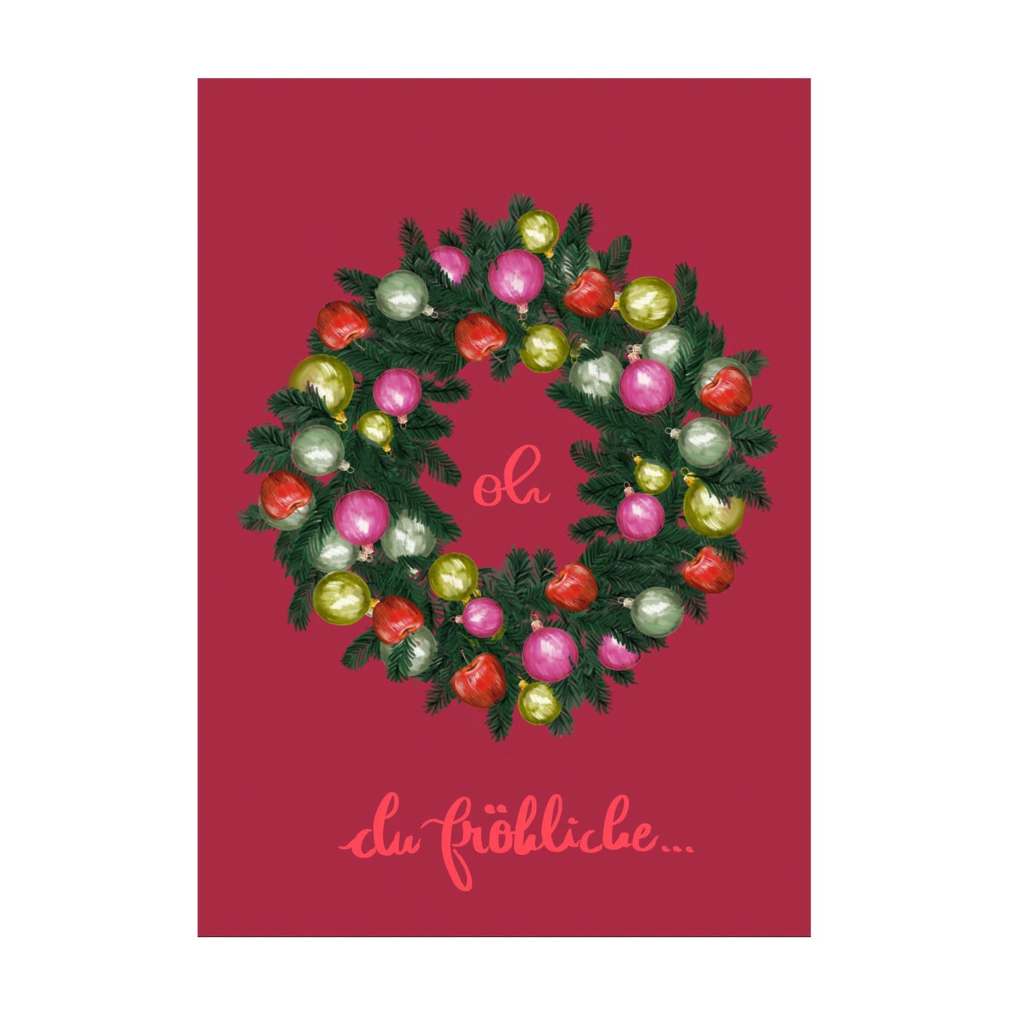 Weihnachtskarte Kranz oh du fröhliche