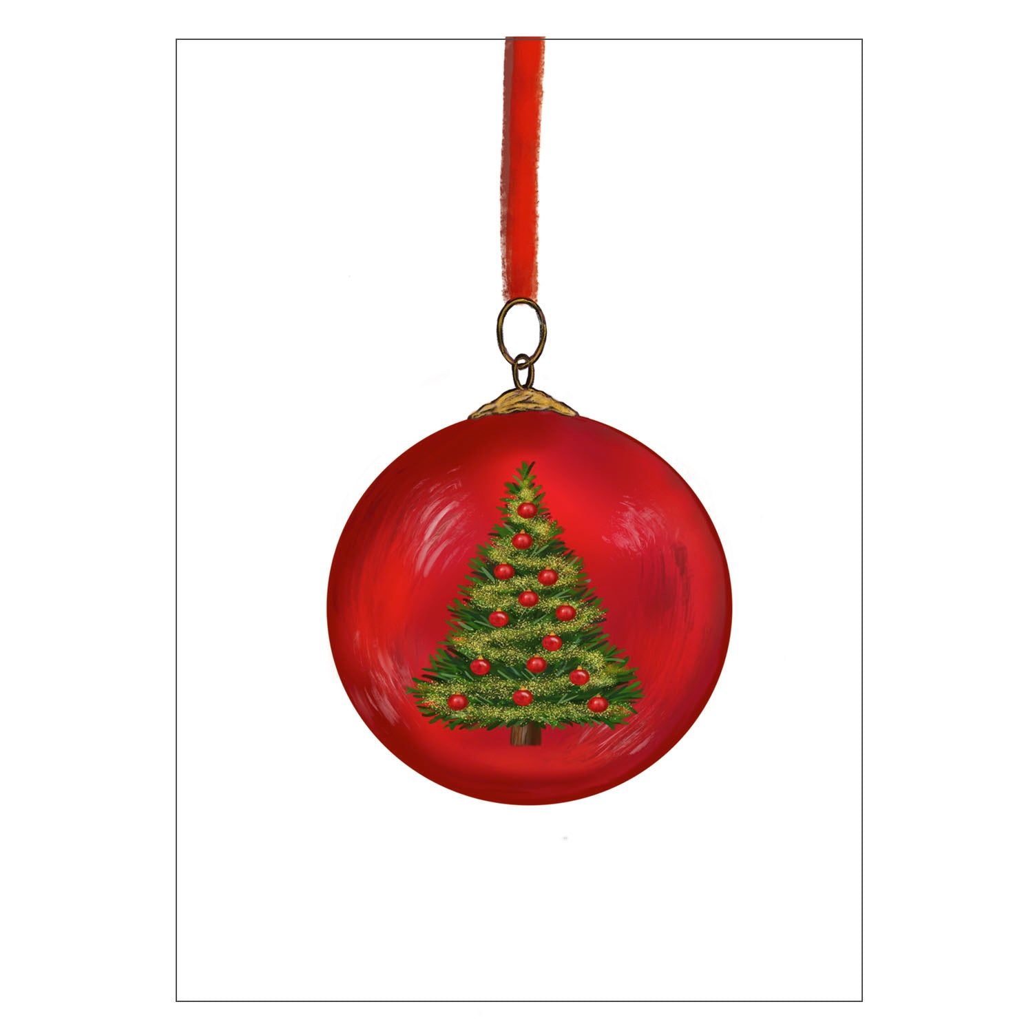 |weiss |Weihnachtskarte Weihnachtskugel Tannenbaum