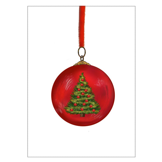 |weiss |Weihnachtskarte Weihnachtskugel Tannenbaum