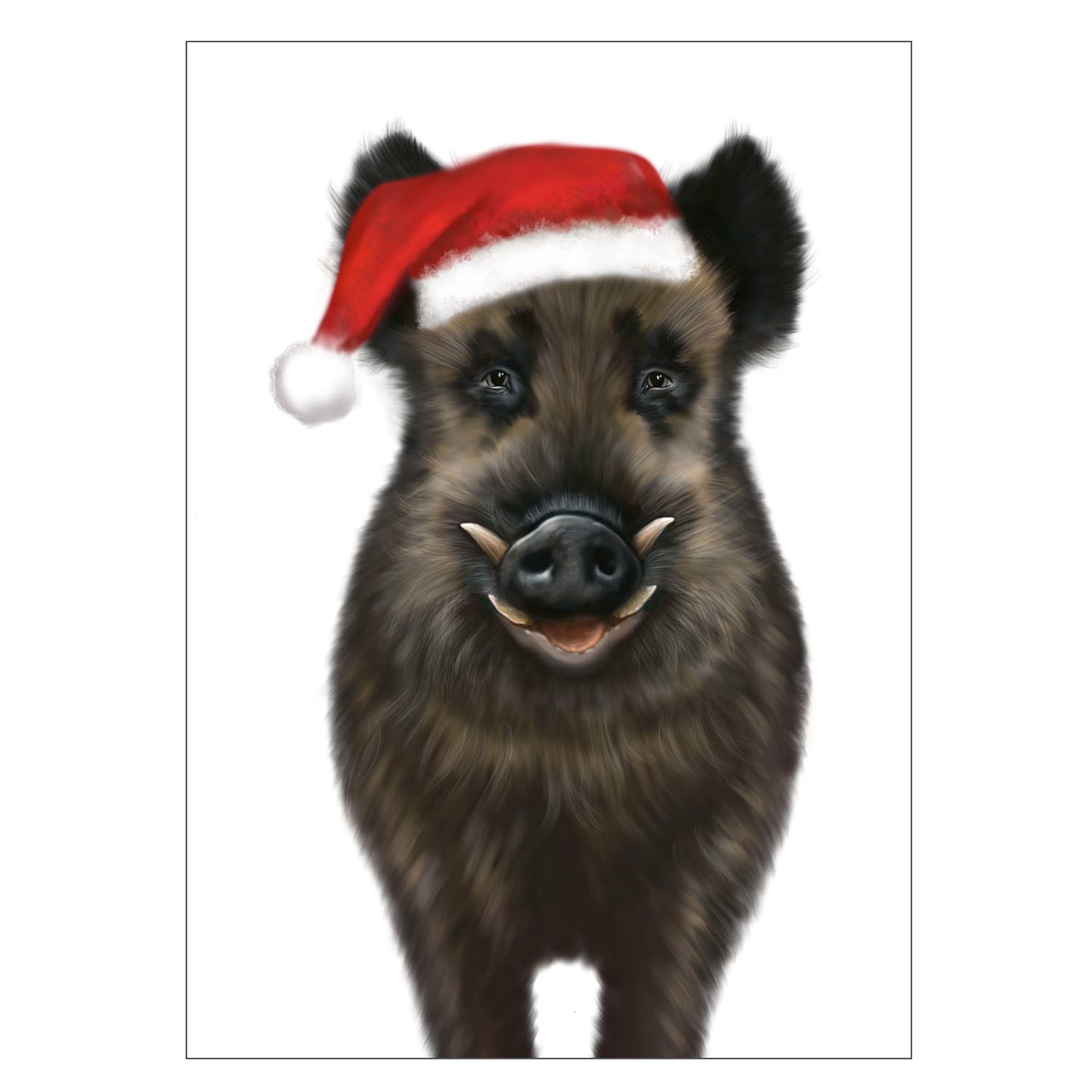 |weiss |Weihnachtskarte Wildsau |Karte Wildschwein